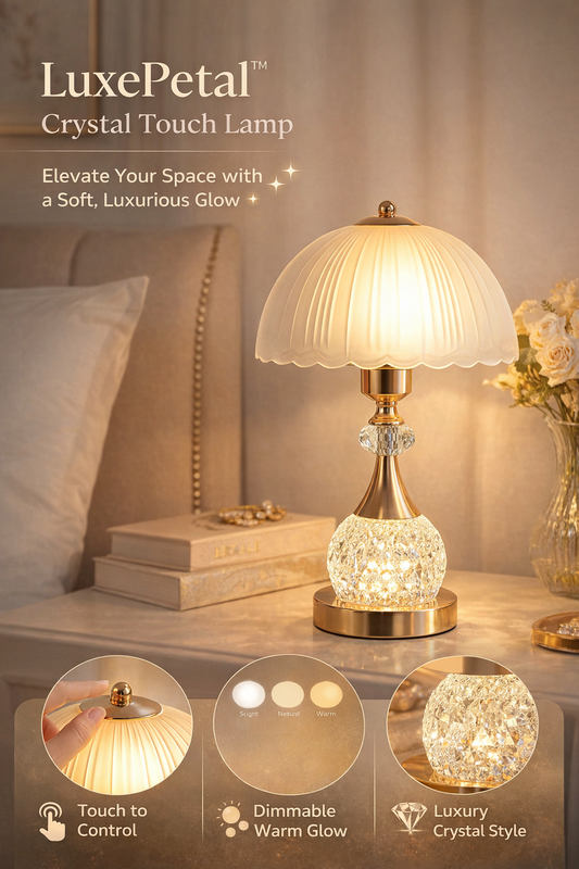 LuxePetal™ Crystal Touch Lamp